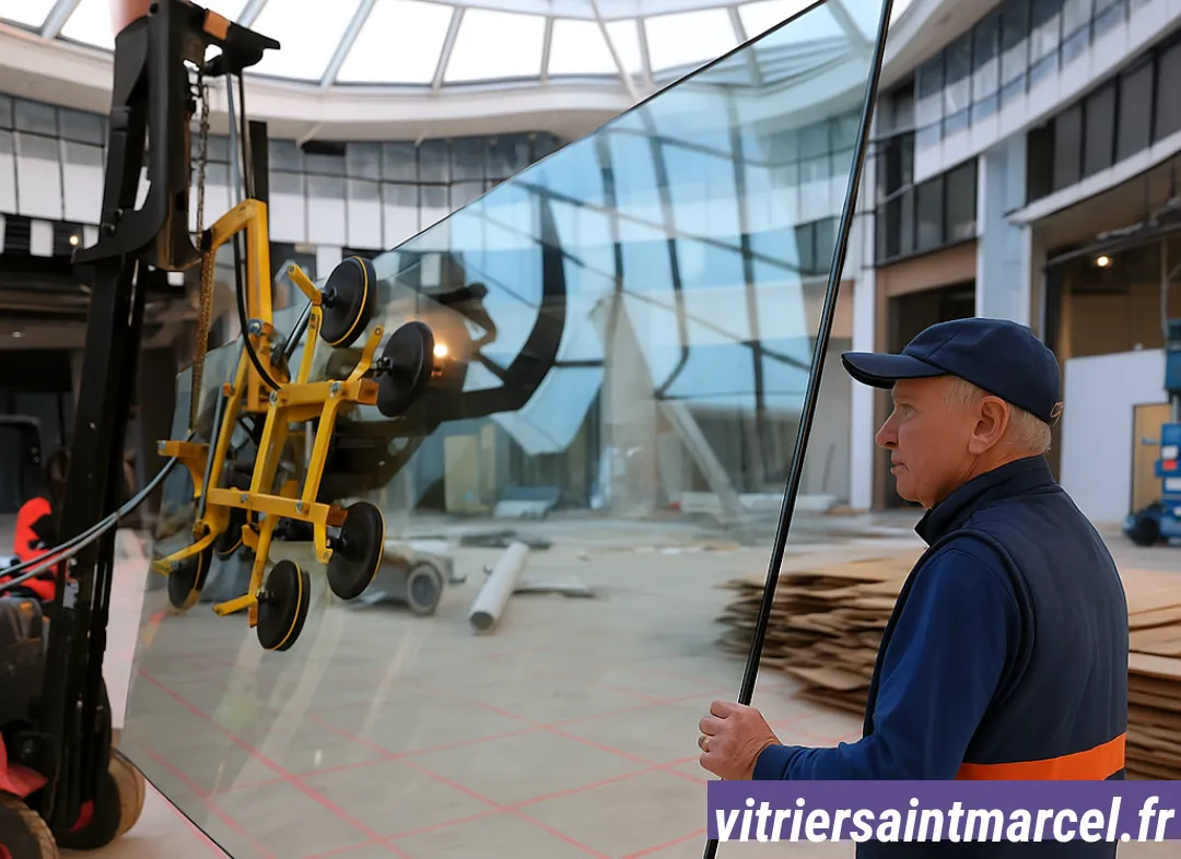 Remplacement de vitrine magasin Saint-Marcel